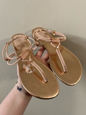 GUESS rose gold sling back Sandals